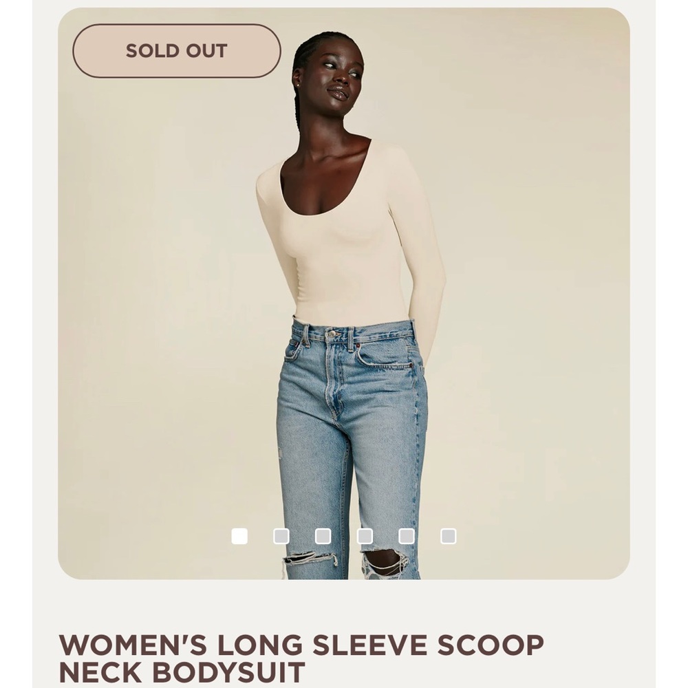 Bone scoop neck NUUDS bodysuit NWOT- currently sold out in every size and color